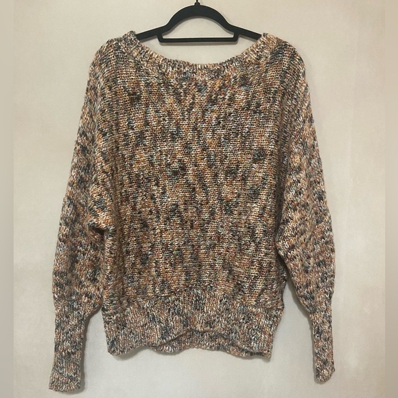 Coco + Jaimeson LIKE NEW multicolor wide neck slouchy wool blend sweater size S - Picture 2 of 6